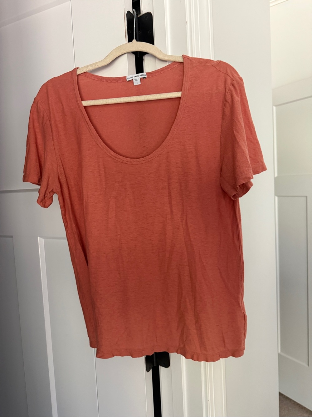 Standard James perse Scoop Neck slub Tee Rust Orange shirt